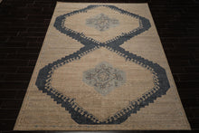 8x10 Beige, Taupe, Brown Color Hand Knotted Oushak Wool Traditional Oriental Rug