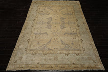 9x12 Beige, Seafoam, Brown Color Hand Knotted Oushak Wool Transitional Oriental Rug
