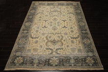 9x12 Beige, Gray, Aqua Color Hand Knotted  Wool Transitional Oriental Rug
