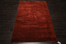 6x9 Red, Rust, Color Hand Knotted Gabbeh Wool Modern Oriental Rug