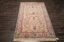 6x9 Brown, Slate, Rose Color Hand Knotted Oushak Wool Traditional Oriental Rug