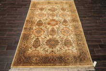 6x9 Beige, Green, Brown Color Hand Knotted Oushak Wool Traditional Oriental Rug
