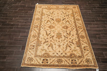 6x9 Gold, Beige, Brown Color Hand Knotted Oushak Wool Traditional Oriental Rug