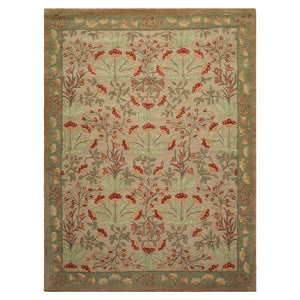 Multi Sizes Handmade Transitional Wool Botanical Floral Area Rug Beige