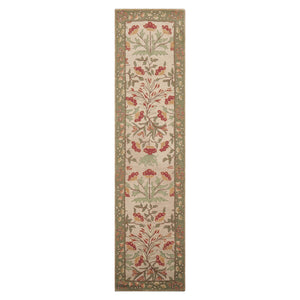 Multi Sizes Handmade Transitional Wool Botanical Floral Area Rug Beige