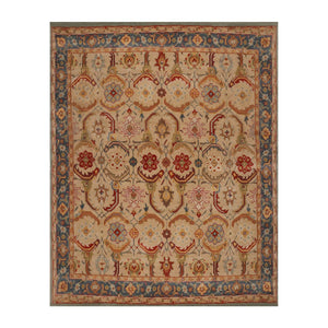 Multi Sizes Beige, Blue Hand Tufted 100% Wool Traditional Persian Oriental Area Rug - Oriental Rug Of Houston