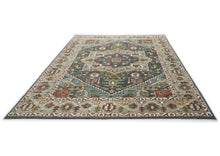 10x14 Gray, Slate, Aqua Color Hand Knotted Oushak Wool  Oriental Rug