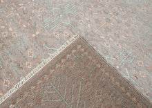 12x15 Rose, Aqua, Gray Color Hand Knotted Oushak Wool Transitional Oriental Rug