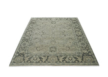 9x12 Gray, Taupe, Beige Color Hand Knotted Oushak Wool Transitional Oriental Rug