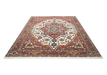 9x12 Rose, Rust, Ivory Color Hand Knotted Oushak Wool  Oriental Rug