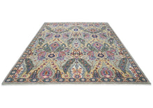 9x12 Slate, Gray, Pink Color Hand Knotted Oushak Wool Arts and Crafts Oriental Rug