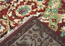 9x12 Rust, Lime, Ivory Color Hand Knotted Oushak Wool Arts and Crafts Oriental Rug