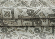 9x12 Gray, Beige, Multi Color Hand Knotted Oushak Wool Transitional Oriental Rug