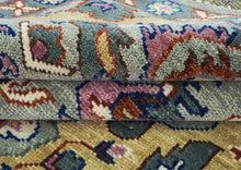 8x10 Gray, Pink, Gold Color Hand Knotted Oushak Wool Arts & Crafts Oriental Rug