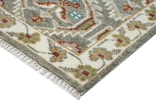 8x10 Gray, Ivory, Rust Color Hand Knotted Oushak Wool Transitional Oriental Rug