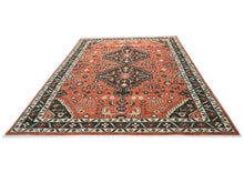 10x14 Burnt Orange, Dark Green, Teal Color Hand Knotted Oushak Wool  Oriental Rug