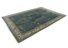 10x14 Seledon, Beige, Brown Color Hand Knotted Oushak Wool Transitional Oriental Rug