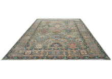 10x14 Gray, Moss, Rose Color Hand Knotted Oushak Wool Arts and Crafts Oriental Rug