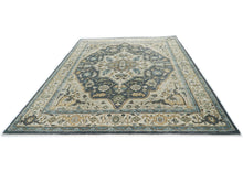 10x14 Slate, Blue, Beige Color Hand Knotted Oushak Wool  Oriental Rug