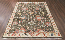 8'11''x11'10'' Hand Knotted Wool Brown, Beige Oushak Arts and Crafts Rug