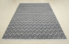 Multi Size Black Slate Gray Ivory Color Hand Woven  Wool Modern & Contemporary Oriental Rug
