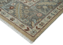 10x14 Beige, Gray, Rust Color Hand Knotted Oushak Wool Transitional Oriental Rug