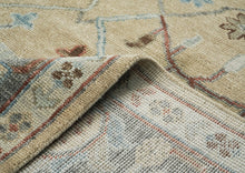 10x14 Beige, Gray, Rust Color Hand Knotted Oushak Wool Transitional Oriental Rug
