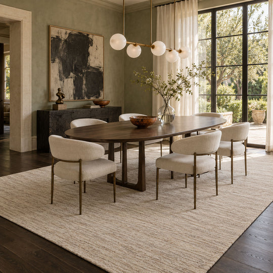 9x12 Hand Woven Mohair Rug New Zealand Wool Ivory, Oatmeal Modern Flatweave Rug