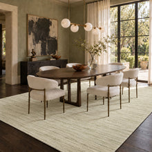 9x12 Hand Woven Mohair Rug New Zealand Wool Ivory, Sage Modern Flatweave Rug