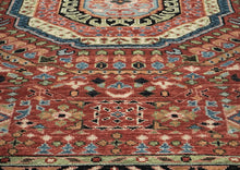 9x12 Burnt Orange, Lime, Beige Color Hand Knotted Oushak Wool Traditional Oriental Rug