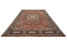 9x12 Burnt Orange, Lime, Beige Color Hand Knotted Oushak Wool Traditional Oriental Rug