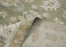 9x12 Sage, Beige, Rose Color Hand Knotted Oushak Wool Traditional Oriental Rug