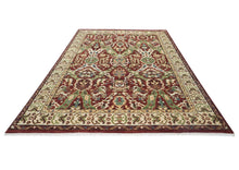 9x12 Rust, Lime, Ivory Color Hand Knotted Oushak Wool Arts and Crafts Oriental Rug