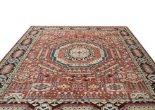 9x12 Rust, Sage, Beige Color Hand Knotted Oushak Wool Traditional Oriental Rug