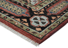 9x12 Rust, Sage, Blue Color Hand Knotted Oushak Wool Traditional Oriental Rug