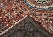 9x12 Rust, Sage, Blue Color Hand Knotted Oushak Wool Traditional Oriental Rug