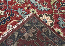 9x12 Rust, Sage, Blue Color Hand Knotted Oushak Wool Transitional Oriental Rug