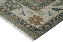 9x12 Mint, Beige, Gold Color Hand Knotted Oushak Wool Arts and Crafts Oriental Rug