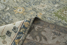 9x12 Mint, Beige, Gold Color Hand Knotted Oushak Wool Arts and Crafts Oriental Rug