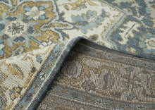 9x12 Blue, Gray, Beige Color Hand Knotted Oushak Wool  Oriental Rug