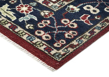 9x12 Rust, Navy, Beige Color Hand Knotted Oushak Wool Transitional Oriental Rug