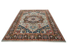 10x14 Gray, Rose, Green Color Hand Knotted Oushak Wool  Oriental Rug