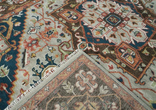 10x14 Gray, Rose, Green Color Hand Knotted Oushak Wool  Oriental Rug