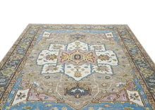 9x12 Beige, Tan, Ivory Color Hand Knotted Oushak Wool  Oriental Rug