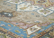 9x12 Beige, Tan, Ivory Color Hand Knotted Oushak Wool  Oriental Rug