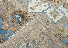 9x12 Beige, Tan, Ivory Color Hand Knotted Oushak Wool  Oriental Rug