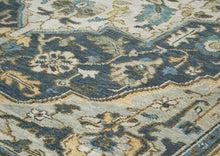 9x12 Blue, Gray, Beige Color Hand Knotted Oushak Wool  Oriental Rug