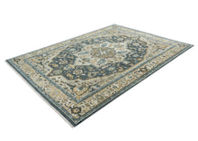 9x12 Blue, Gray, Beige Color Hand Knotted Oushak Wool  Oriental Rug