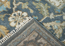9x12 Blue, Gray, Beige Color Hand Knotted Oushak Wool  Oriental Rug
