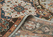 9x12 Slate, Brown, Green Color Hand Knotted Oushak Wool  Oriental Rug